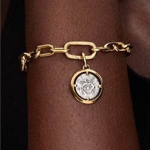 Pandora Gold and Silver Cupids Medallion Charm Medallion Charm NIB